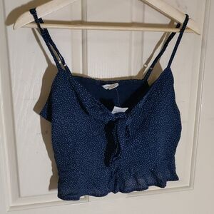 American Eagle Outfitters Dark Blue Polka Dot Camisole